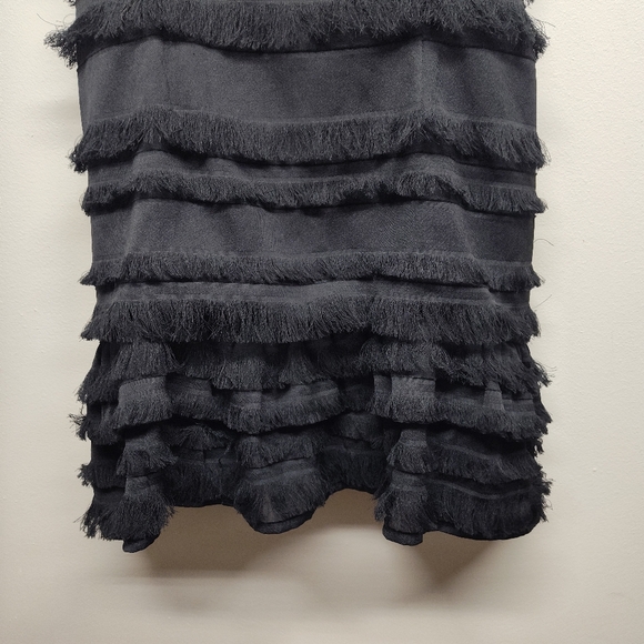 Princess Polly Mini Dress Women Size 8 Black Fringes Sleeveless Slim Fit - Picture 3 of 8